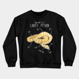 Albino Darwin Carpet Python Snake Anatomy Crewneck Sweatshirt